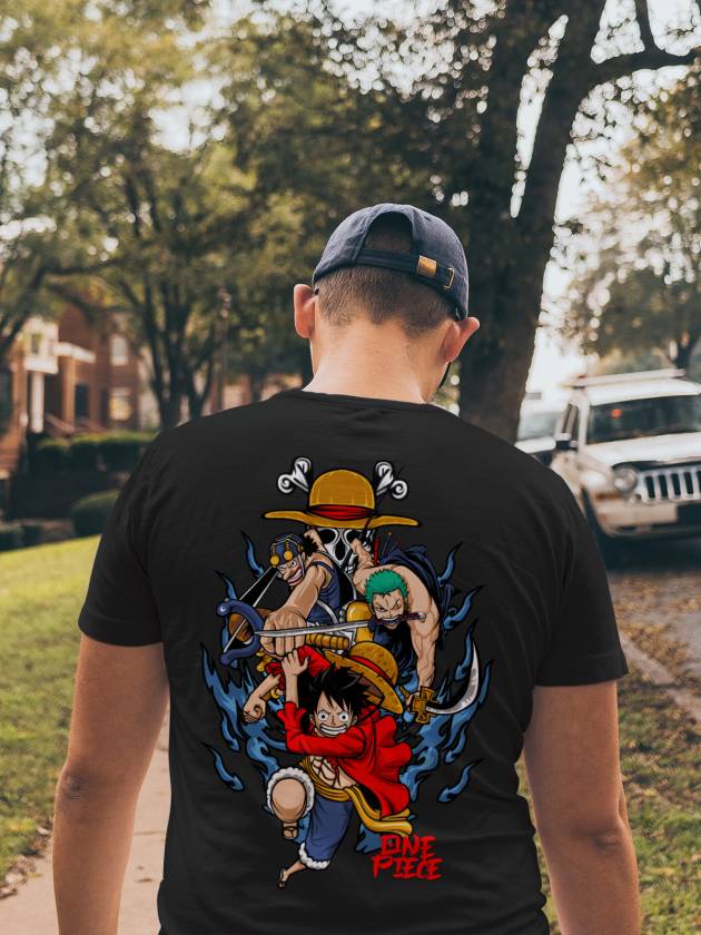 Tricou Luffy, Zoro, Usopp Față-Spate