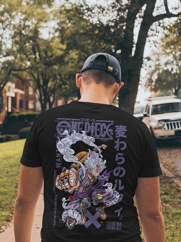 Tricou Luffy Față-Spate
