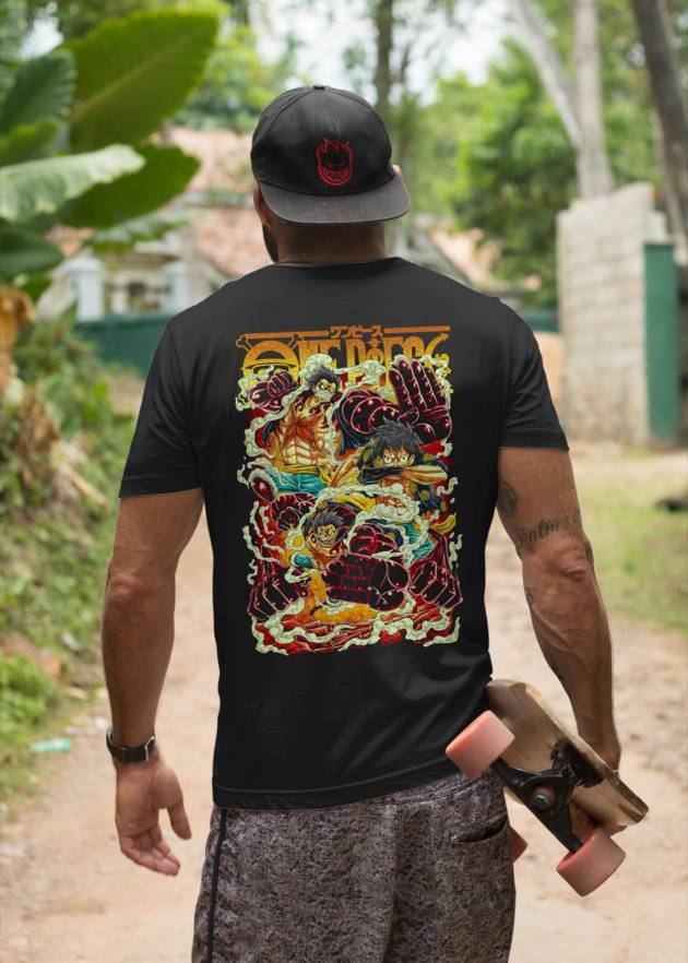 Tricou Luffy Față-Spate