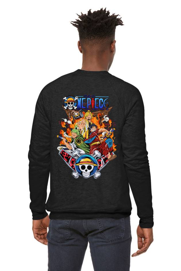 Pulover Luffy, Zoro, Sanji Față-Spate