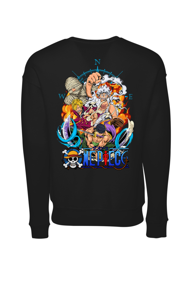 Pulover Luffy, Zoro, Usopp Față-Spate
